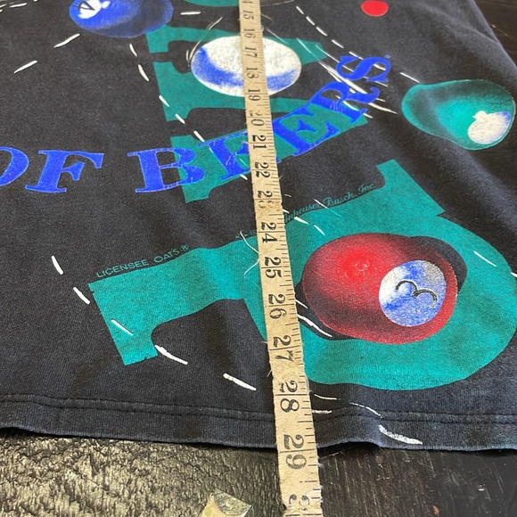 VINTAGE 90's BUDWEISER "BILLIARDS AND BALLS"
ALL OVER PRINT T-SHIRT Size XL. - Picture 7 of 11
